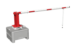 Barrière mobile à commande manuelle avec bloc de béton de 600 kg - 3 à 7 mètres