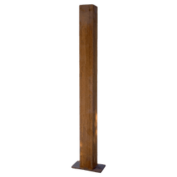 Afzetpaal cortenstaal 80x80mm - bodemmontage