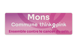 Naambord Commune ThinkPink.be - wit - magenta in huisstijl