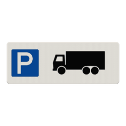 Parkeerbord gereserveerd voor vrachtwagen - reflecterend
