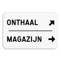 Wegwijzer bord – 2 tekstregels & pijlen rechterkant