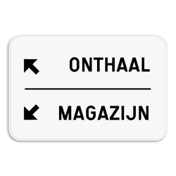 Wegwijzer bord – 2 tekstregels & pijlen linkerkant