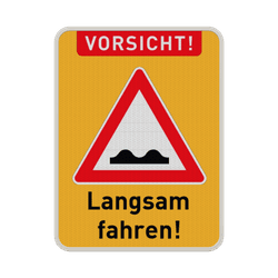 Warnschilder - Vorsicht Bodenschwelle Langsam Fahren - reflektierend