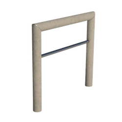 Arceau de stationnement vélo en matériau recyclé Ø 80 mm avec tube intermédiaire en inox – Sand Beige