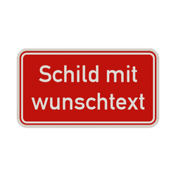 Verkehrsschilder mit Wunschtext rot/weiß 2:1 - reflektierend