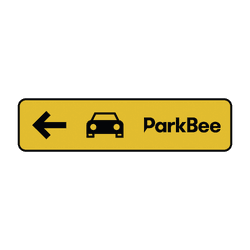 Verkeersbord route auto's pijl linksaf - 600x150mm - ParkBee logo