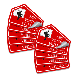Autocollants réfléchissants "Les voisins veillent" – Kit de 10 pièces – Sécurité de quartier​