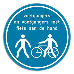 Verkeersbord SB250 voetgangers voetgangers met fiets