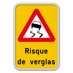 Panneau risque de verglas &ndash; signalisation hivernale r&eacute;fl&eacute;chissante