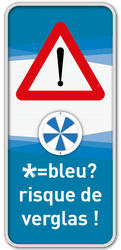Panneau Alerte Verglas thermosensible vertical - 400x900mm - indicateur bleu