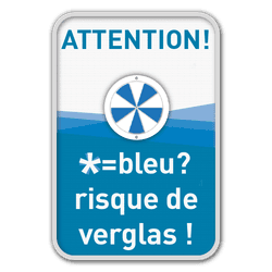 Panneau Alerte Verglas thermosensible - 400x600mm - indicateur bleu