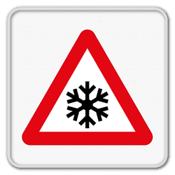 Panneau GEL - avertissement neige et gel - signalisation hivernale r&eacute;fl&eacute;chissante