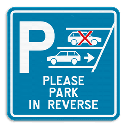 Parkeerbord – Please park in reverse - ENG