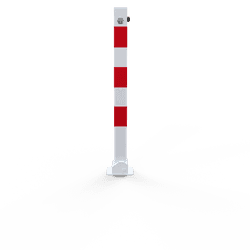 Poteau anti-stationnement rabattable 70x70 mm blanc/rouge