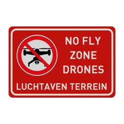 Verkeersbord NO FLY ZONE DRONES - reflecterend