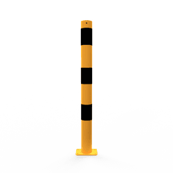 Poteau de protection Ø76x900mm sur platine - Galvanisé ou jaune/noir