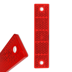 R&eacute;flecteur rouge 40x180mm plastique prismatique - trous inclus