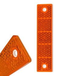 R&eacute;flecteur orange 40x180mm plastique prismatique - trous inclus