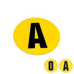 Autocollant de sol rond jaune personnalisable &ndash; &Oslash;200mm