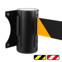 Wandhalterung Schwarz mit ausziehbarem Band &ndash; 2 Meter in Farbe