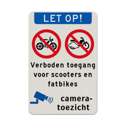 Verkeersbord terrein verboden voor scooters en fatbikes - reflecterend
