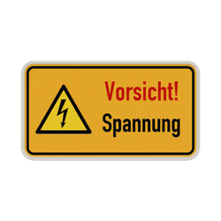 Warnschild Vorsicht Spannung - reflektierend