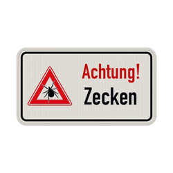 Warnschild Achtung Zecken - reflektierend