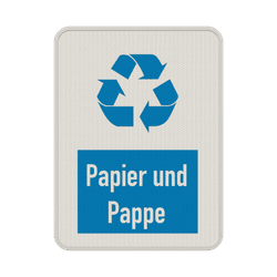 Hinweisschild Papier und Pappe weiß/blau - reflektierend