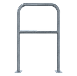 Arceau de stationnement v&eacute;lo galvanis&eacute; avec traverse et platines - 600 x 1000 mm