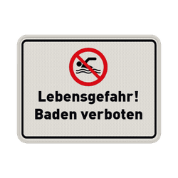 Verbotsschilder Baden / Schwimmen verboten - reflektierend