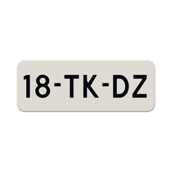 Onderbord 400x150mm met kenteken wit/zwart - reflecterend