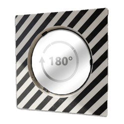 Miroir routier rond en acrylique &Oslash;800 mm grand angle 180&deg; avec cadre r&eacute;fl&eacute;chissant