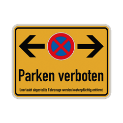 Parkverbotsschilder mit pfeilen (Halteverbot) - reflektierend