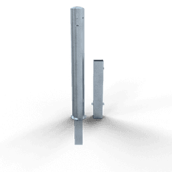 Rampaal &Oslash;108x900mm staal verzinkt - verwijderbaar met grondstuk