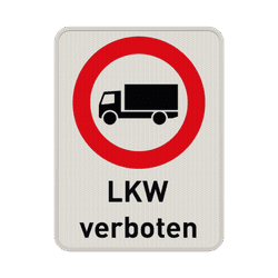 Verkehrsschild LKW durchfahrt verboten (253) - reflektierend