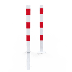 Poteau anti-stationnement fixe rouge/blanc 70x70 mm