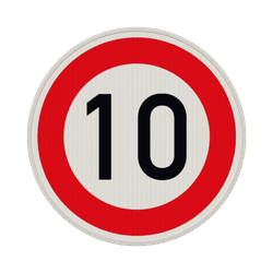 Verkehrszeichen 274-10 - Zul&auml;ssige H&ouml;chstgeschwindigkeit 10 km/h