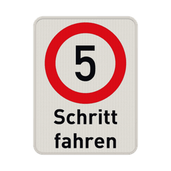 Verkehrsschild Schritt fahren 5 km/h - reflektierend