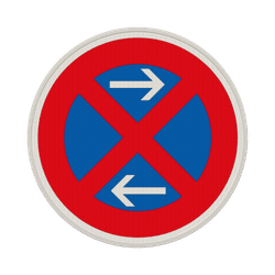 Verkehrszeichen 283-31 - Absolutes Halteverbot Mitte, links