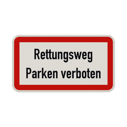 Feuerwehrschild Rettungsweg Parken verboten - reflektierend