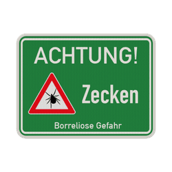 Hinweisschild Achtung Zecken - reflektierend