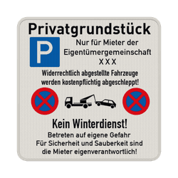 Schild Privatgrundst&uuml;ck - Parken und Betreten f&uuml;r Unbefugte verboten