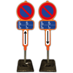 Kit de panneaux d'interdiction d'arr&ecirc;t et de stationnement en PEHD - E1 - FR/NL
