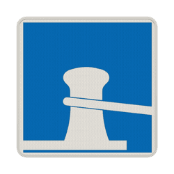 Schifffahrtsschild E.7 - Erlaubnis zum Festmachen am Ufer auf der Seite der Wasser&shy;stra&szlig;e