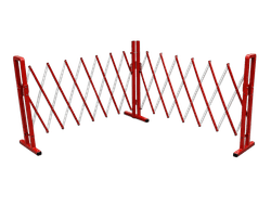 Scherensperre Stahl 4 Meter rot/wei&szlig; &ndash; klappbar