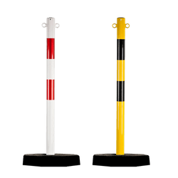 Kettingpaal staal 1 meter (&Oslash;60) rood/wit of geel/zwart - met verzwaarde voet 7kg