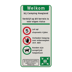 Toegangsbord - Stapvoets rijden - Verboden Toegang - Honden aangelijnd