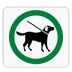 Vlak terreinbord 119x109mm - Pictogram Honden aan de leiband toegestaan