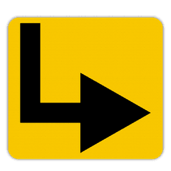 Vlak terreinbord 119x109mm - Pictogram Route met pijl