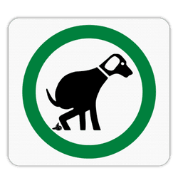 Vlak terreinbord 119x109mm - Pictogram Hondentoilet